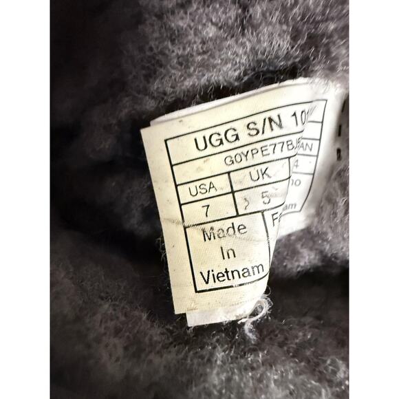 UGG Classic Suede Boots Womens Size 7 Gray Shearling Lined Mid Calf Winter Warm - Picture 7 of 8